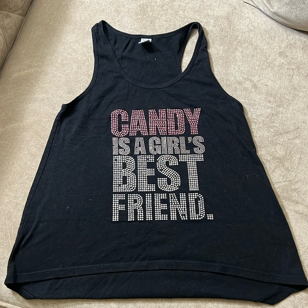 Candy is a girls best friend racerback tank M